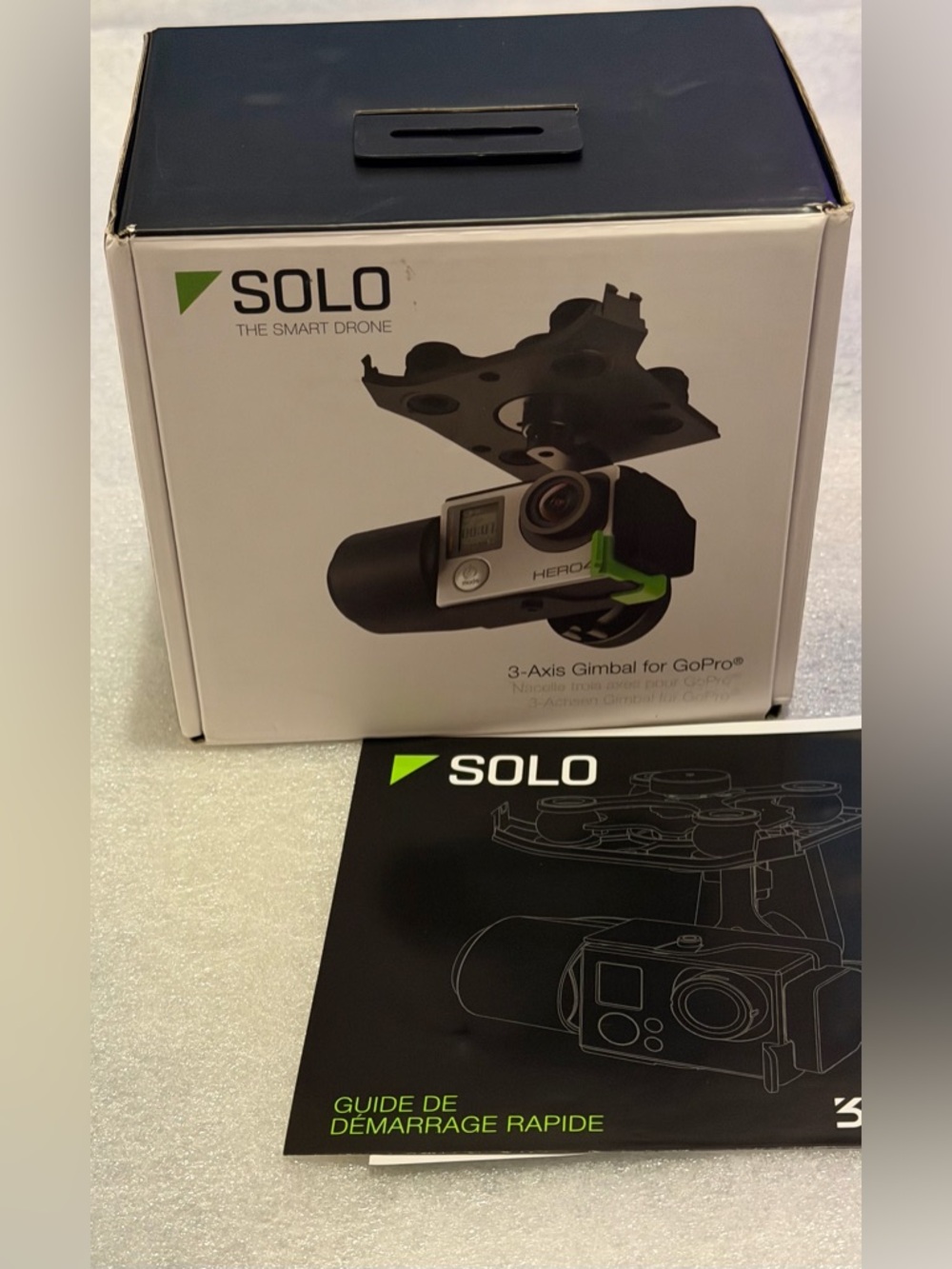solo  The smart Drone Go Pro 3-Axis Gimbal Mount in Black with Green Accent